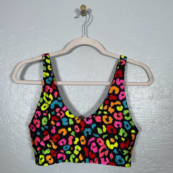Goldsheep Other - Goldsheep Women M Rainbow Animal Print Sports Bra Top U Front Back No Wire